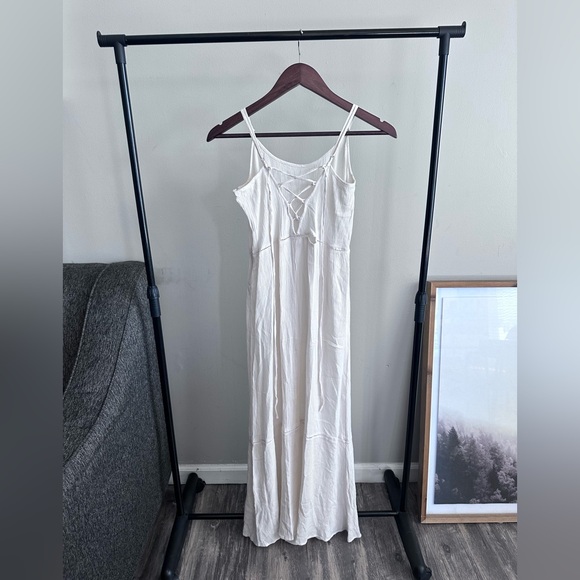 Coachella Collection by H&M Boho Maxi Festival Dress SZ 6 Natural Flowy Dress - Picture 1 of 12